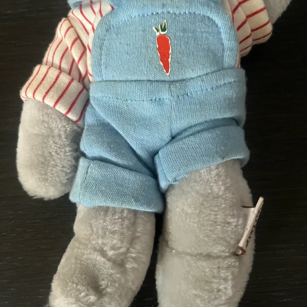 Gund Plush Bunny with Blue Overalls Dennis Kyte